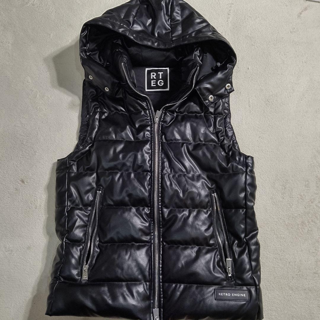 【美品】アダムスジャグラー　ダウンベスト　光沢　お兄系　ダブルジップ