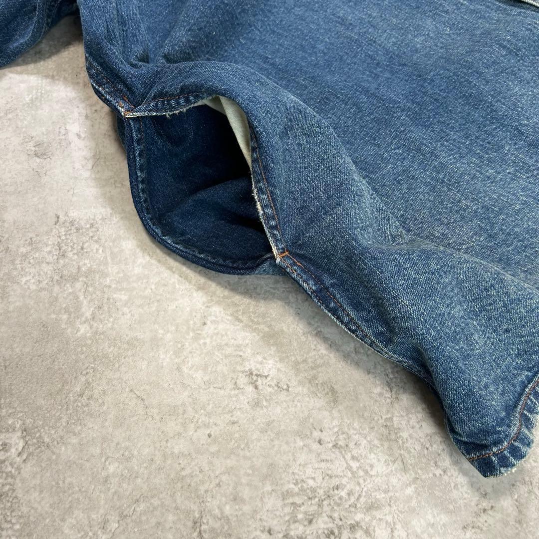 MB ハイエンド デニムシャツ L インディゴ オーバーサイズ ヴィンテージ加工