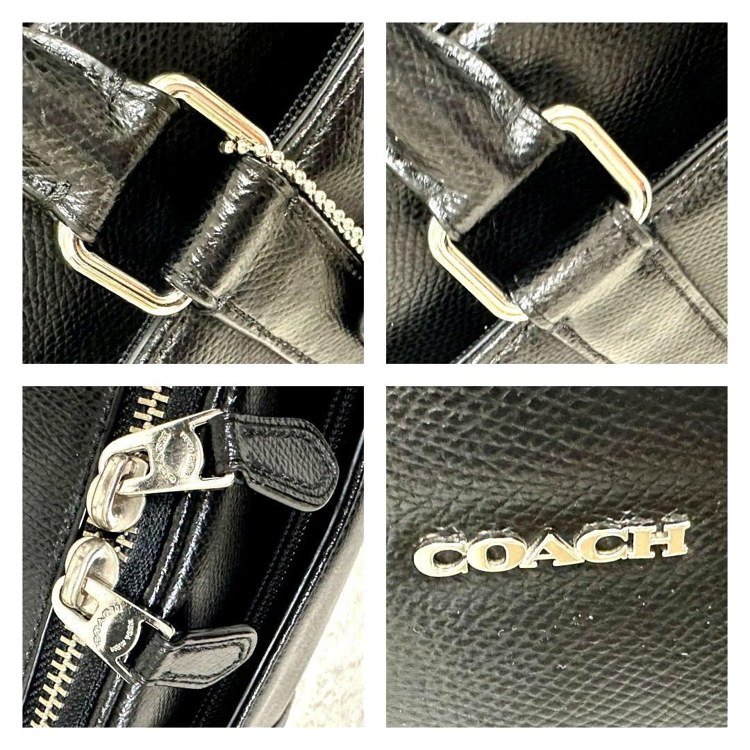 【極美品】COACH コーチ ビジネスバッグ 本革 レザー 2way ブラック