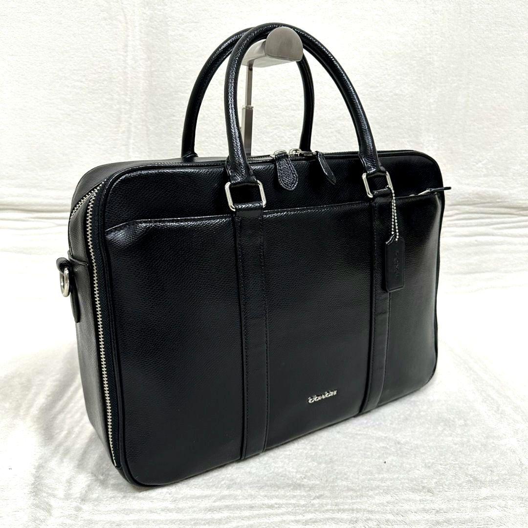 【極美品】COACH コーチ ビジネスバッグ 本革 レザー 2way ブラック