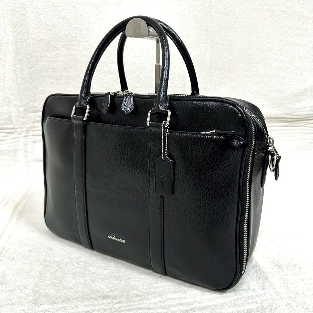 【極美品】COACH コーチ ビジネスバッグ 本革 レザー 2way ブラック