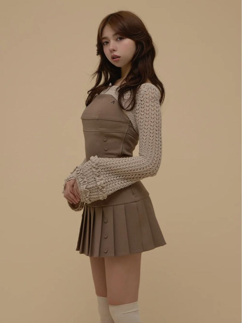 ワンピース ANDMARY Grenda pleats set mini dress