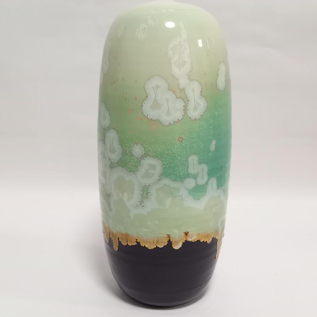 花器 彩墨結晶釉 孫超作　台湾　中国美術　国家文芸賞　陶磁器　花瓶　飾り壺