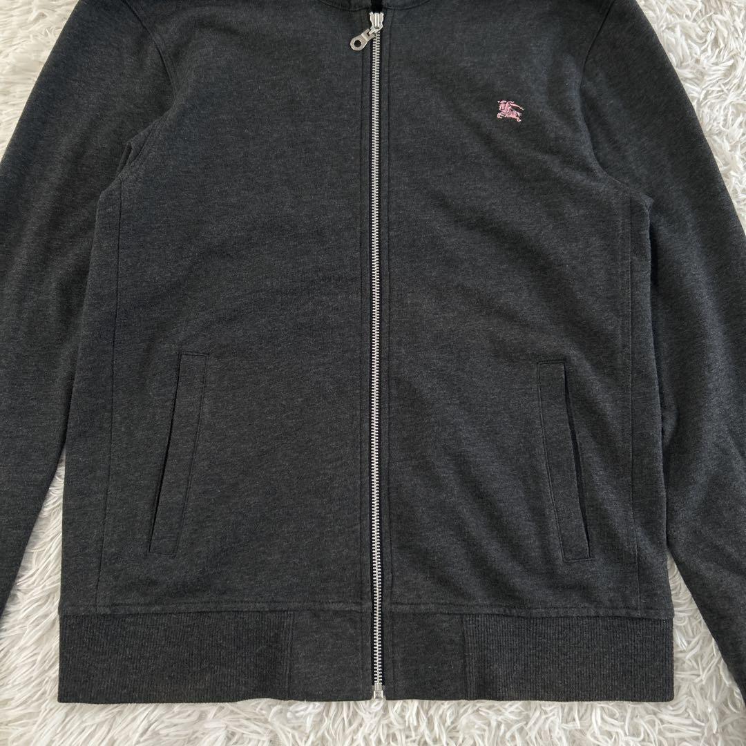 美品✨ バーバリーブラックレーベル ジップパーカー ホースロゴ刺繍 チェック L