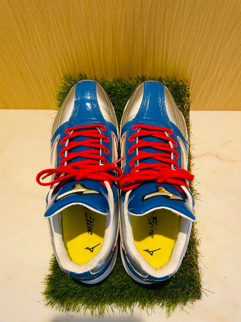 【中古27.0cm】Mizunoトレーニングシューズ セルリアンブルー×シルバー