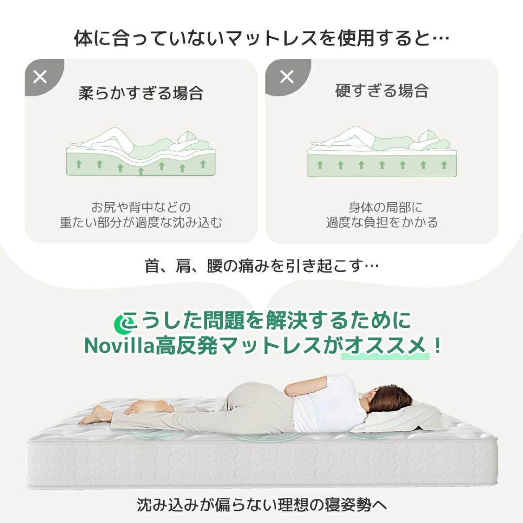 高密度ポケットコイル マットレス クイーン 厚さ18cm 通気性抜群 硬め新品