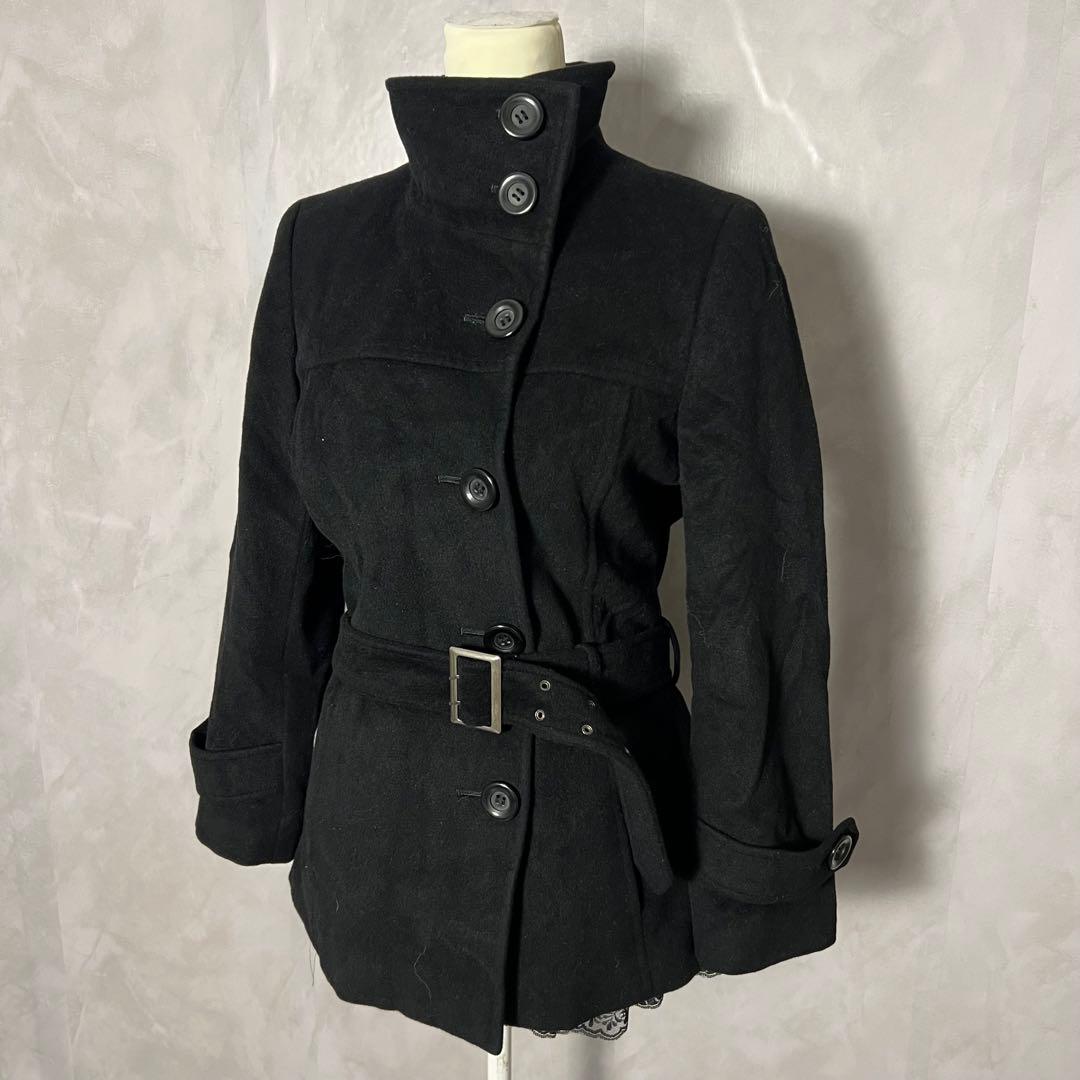 む*）様 ピーコート ウール 平成ギャルy2k グランジ ナポレオン ベルト ダ