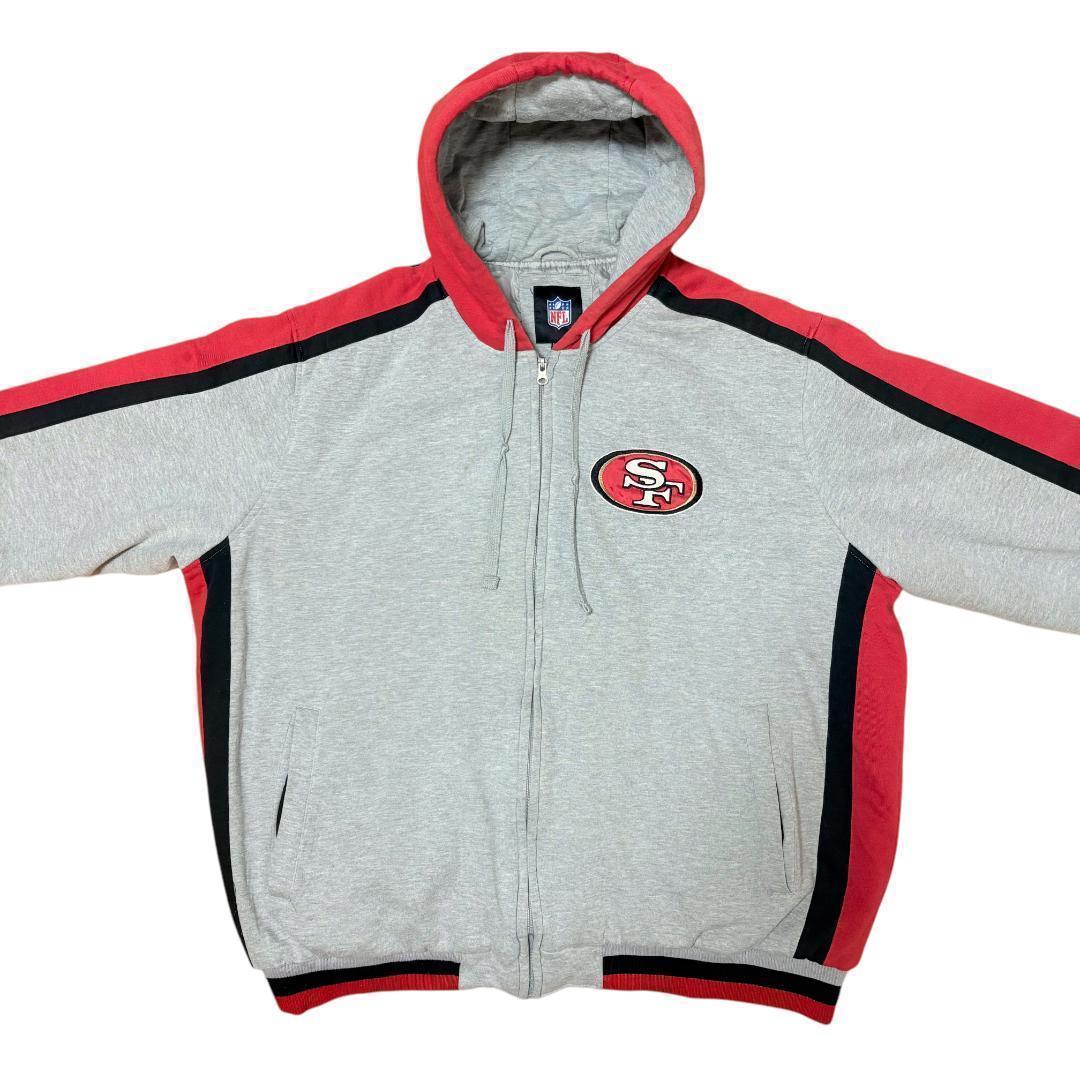 NFL SF49ers 中綿ジップアップパーカー グレー USA企画メンズ3XL