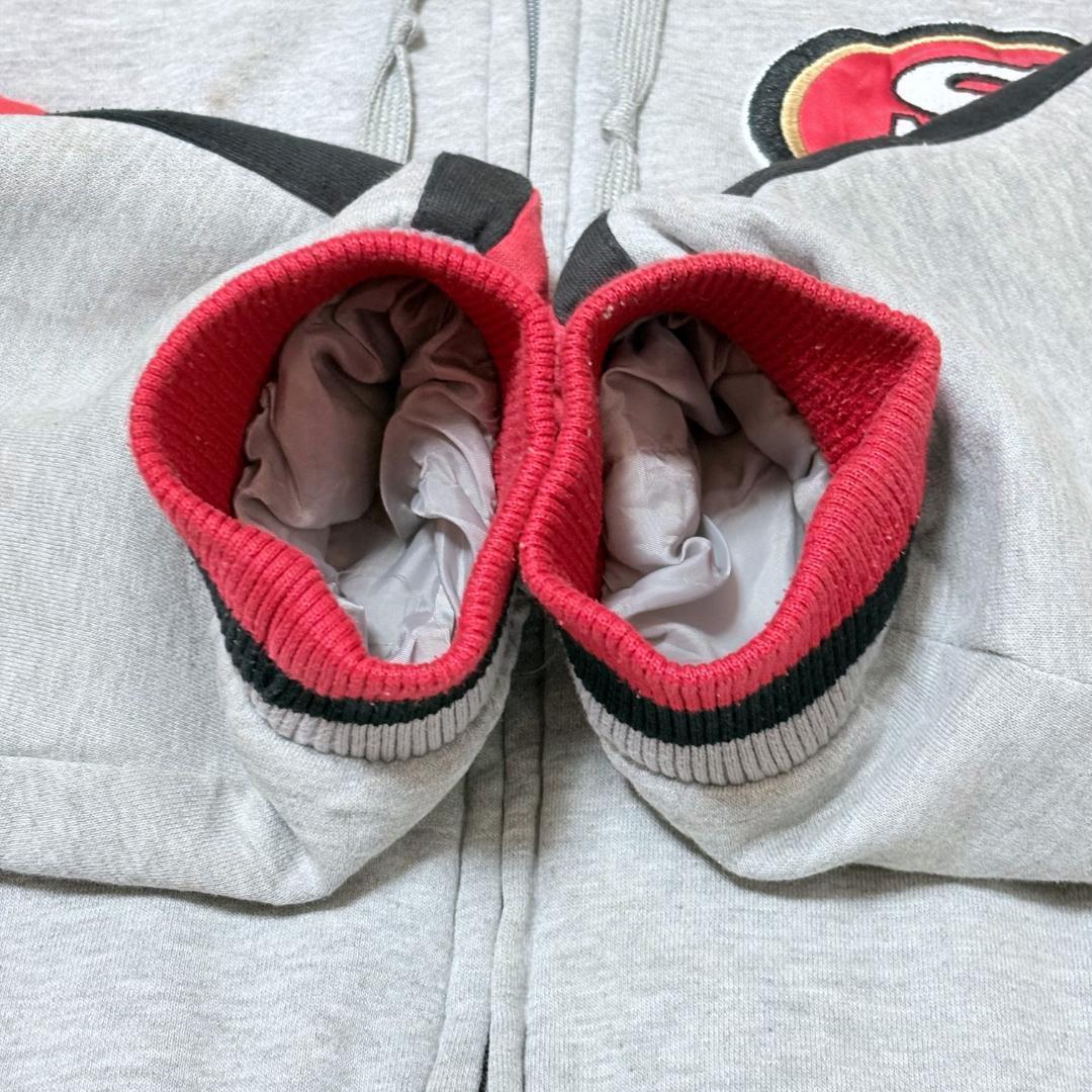 NFL SF49ers 中綿ジップアップパーカー グレー USA企画メンズ3XL