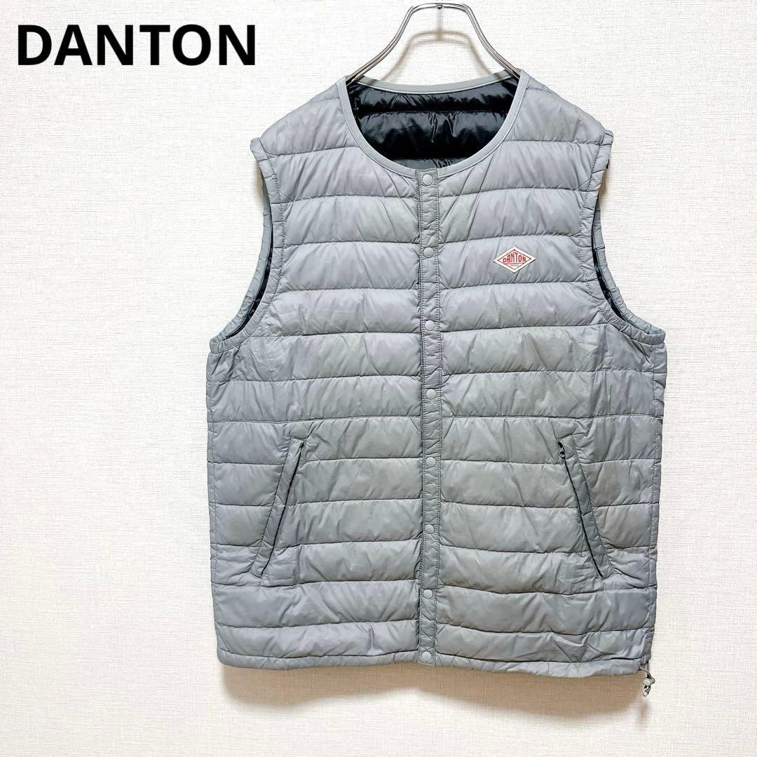 DANTON ナイロンダウンベスト グレー JD-8752