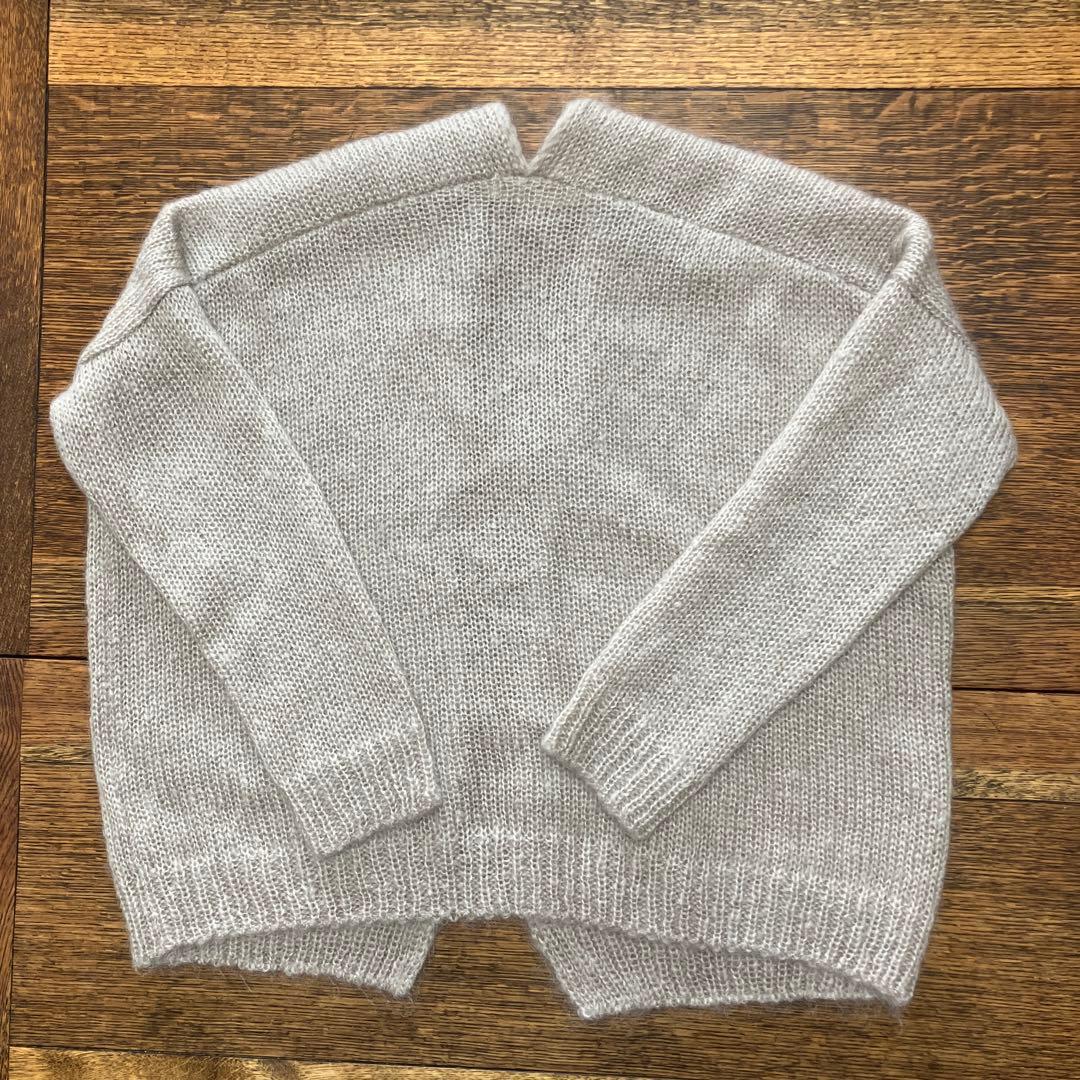 evam eva(エヴァムエヴァ) モヘアシルクカーデガン グレージュ