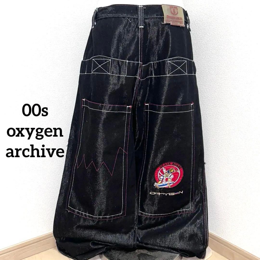 00s archive oxygen 光沢　刺繍パッチ　buggy denim
