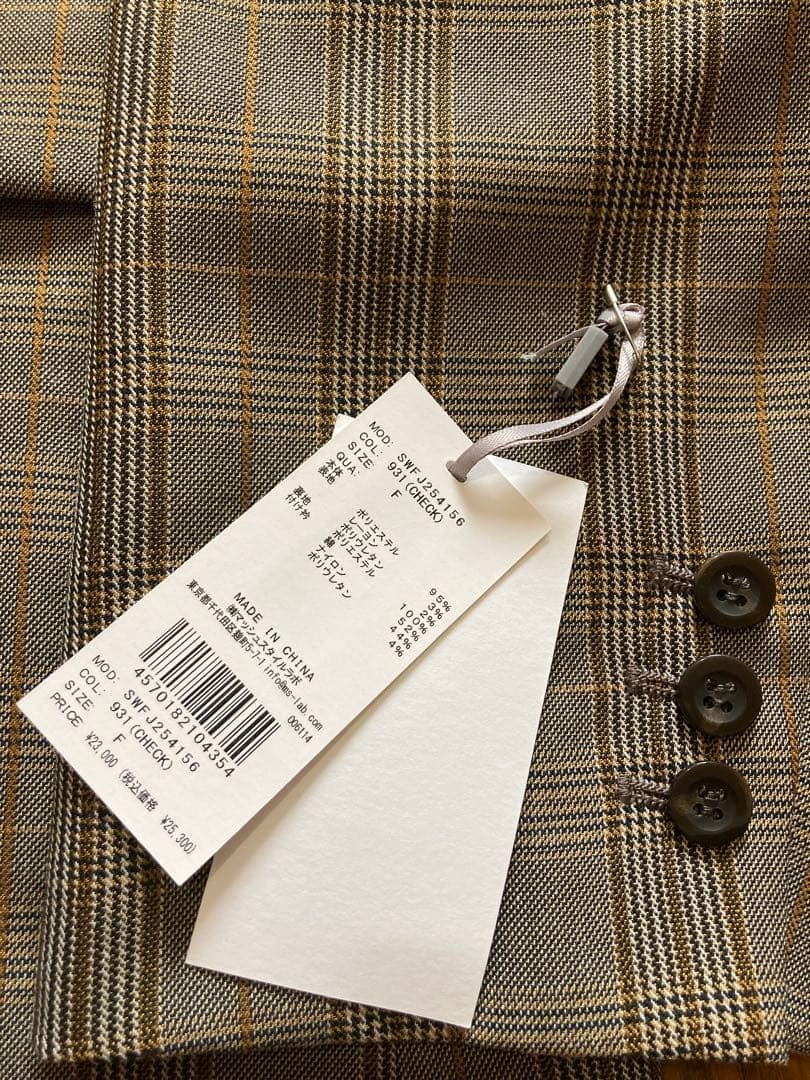 スナイデルsnidelレースカラーテーラードジャケットチェック