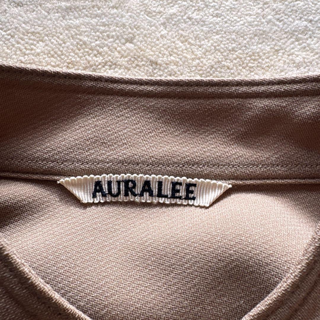 AURALEE バンドカラー オーバーサイズ ウールシャツ ベージュ サイズ0