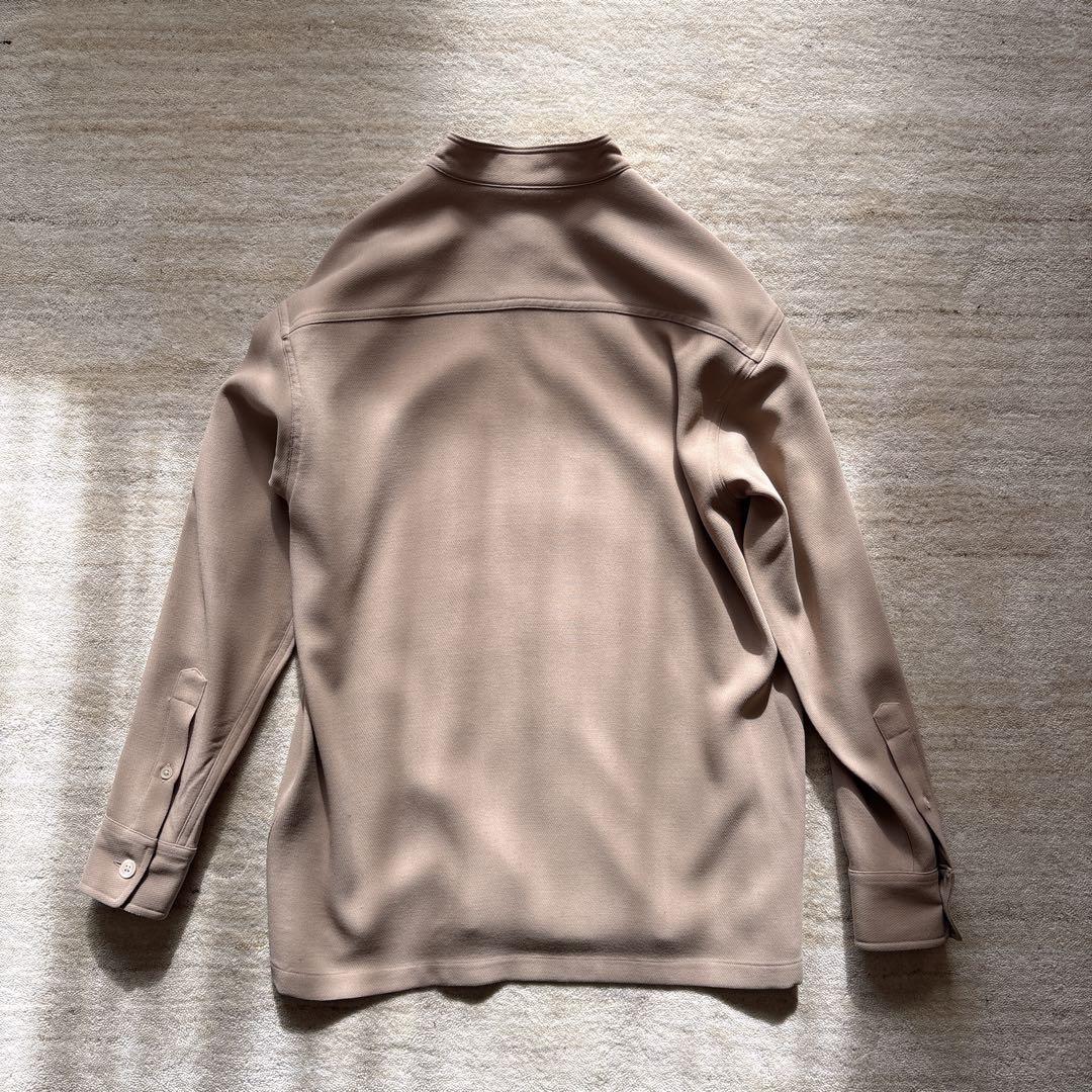 AURALEE バンドカラー オーバーサイズ ウールシャツ ベージュ サイズ0