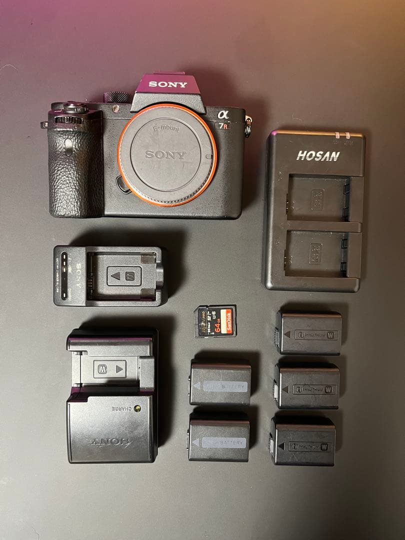 SONY α7RⅡ 本体 + バッテリー5個 + 充電器2個　SDカード64GB