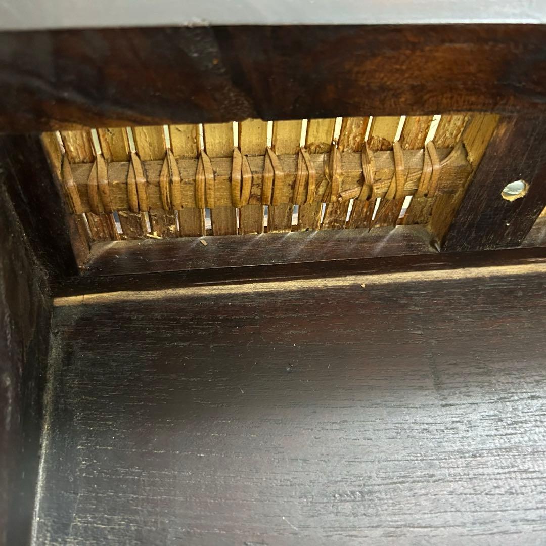 アジアン チェスト チーク無垢材 2段 木製 棚 バリ リゾート 南国風