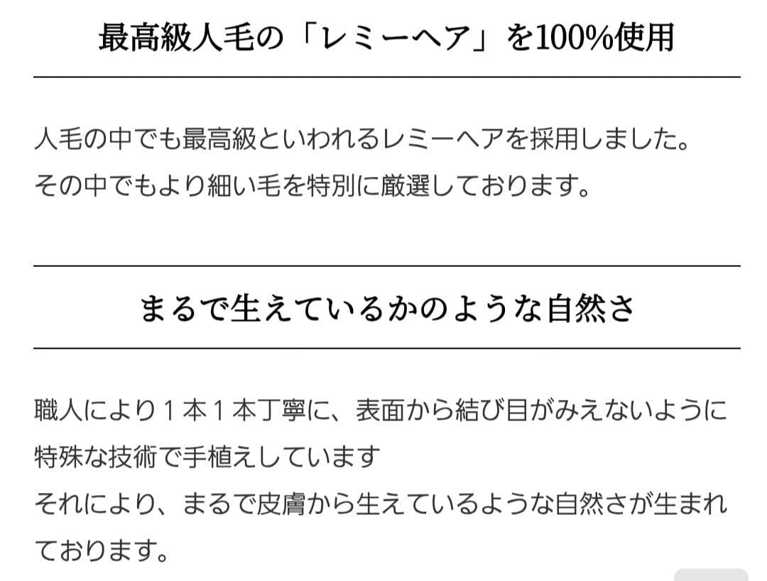 Raf.ラフ もみあげ ウィッグ 人毛100% ダークブラウン 左右セット