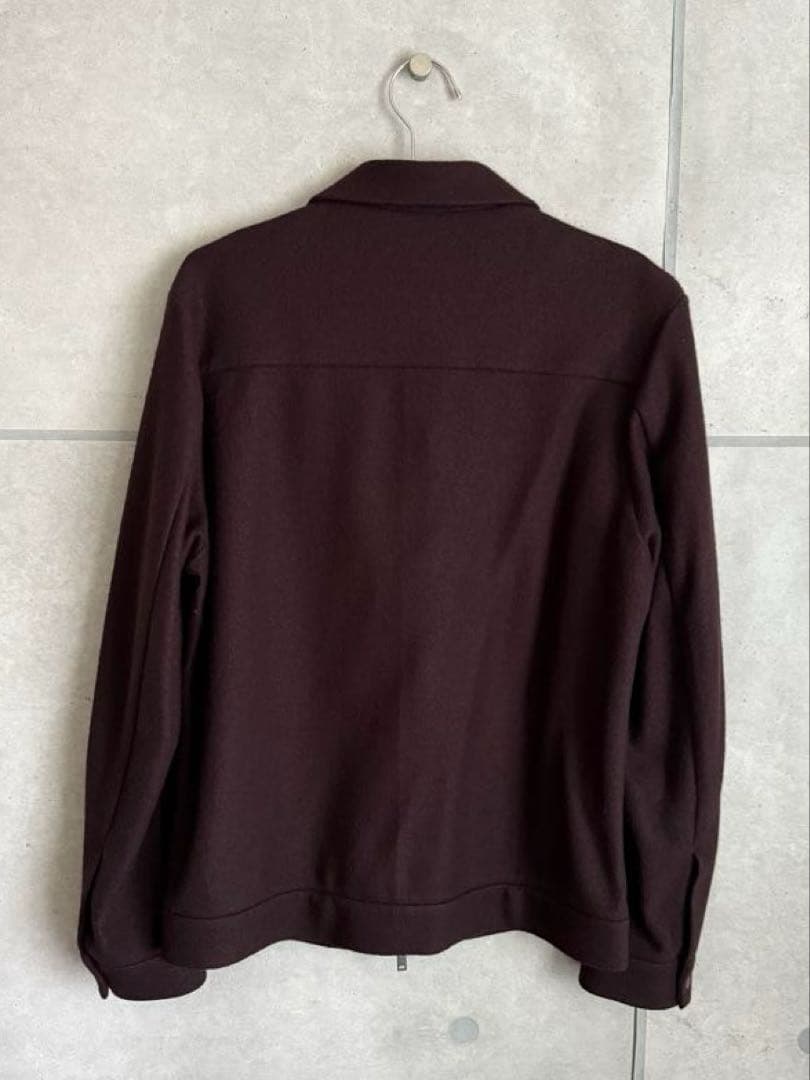 COS メリノウール ハリントンジャケット ブラウン ジップアップブルゾン