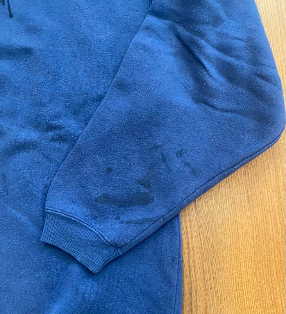90sオールドステューシーロゴスウェット ネイビーブルー XL フェードネイビー