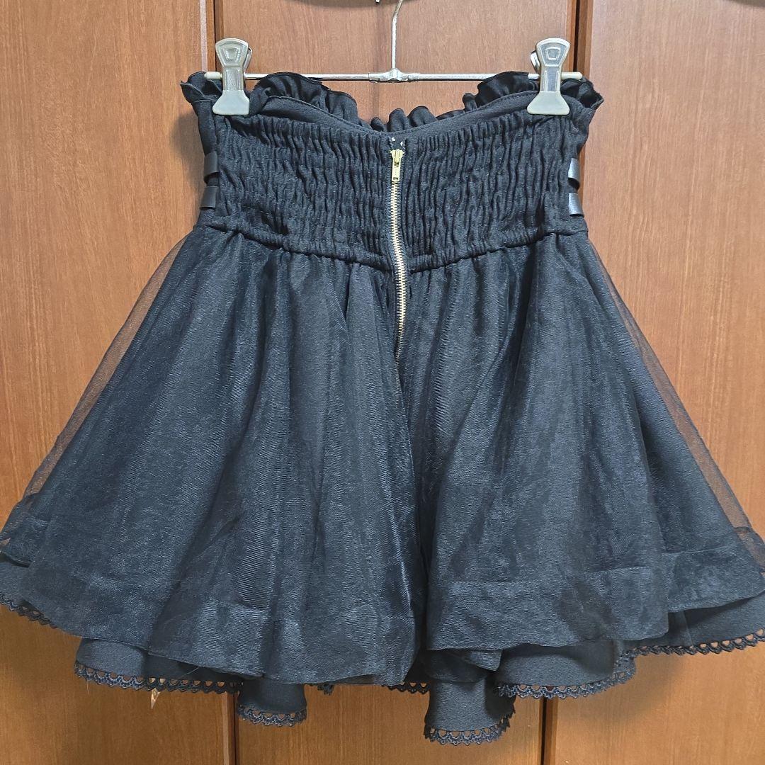 LIZLISA レースアップコルセットライクスカパン ブラック