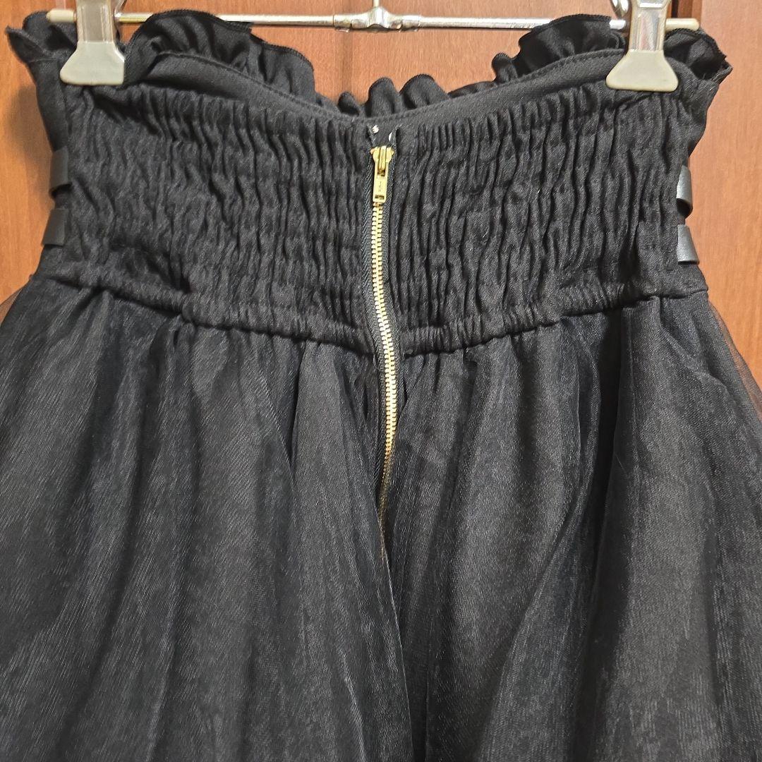 LIZLISA レースアップコルセットライクスカパン ブラック