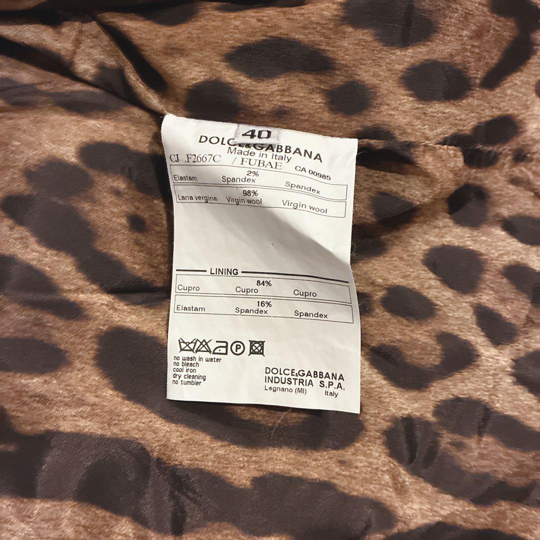 DOLCE&GABBANA テーラードジャケット レオパード 金ボタン
