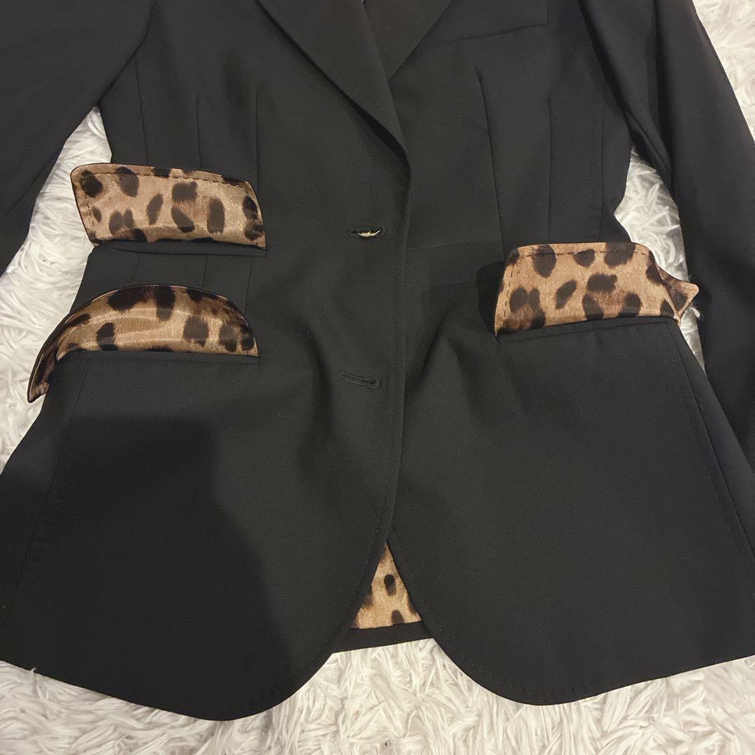 DOLCE&GABBANA テーラードジャケット レオパード 金ボタン