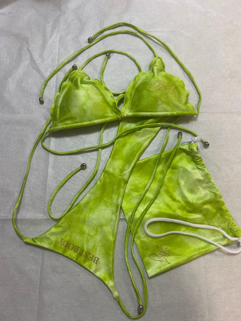 【BBJ公式】ベストボディジャパン BBJ公式ビキニ　マーブルライトグリーン　M