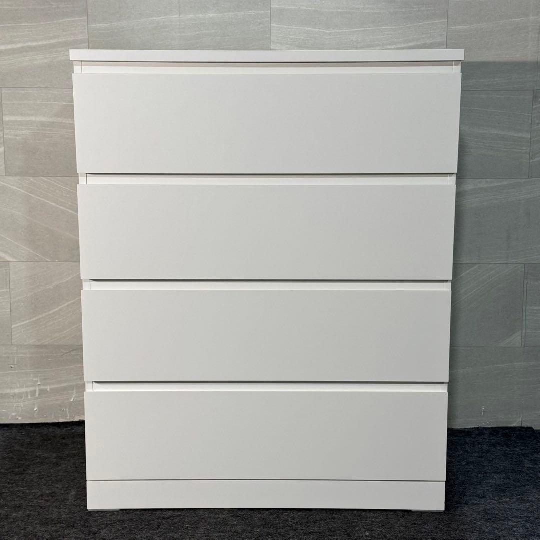 IKEA チェスト 4段 マルム シンプル タンス 格安 ホワイト d3545
