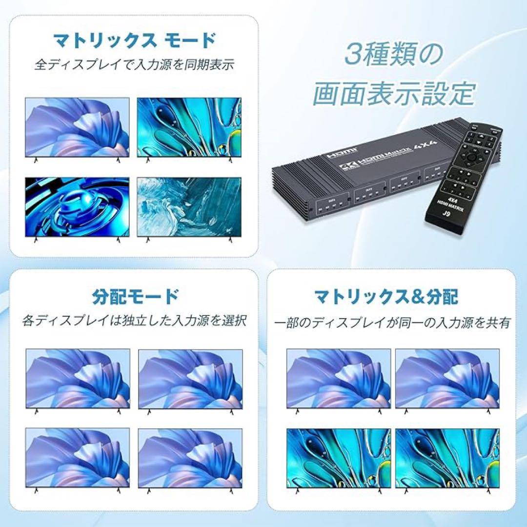 【新品】RS232 HDMI マトリックス 4入力4出力