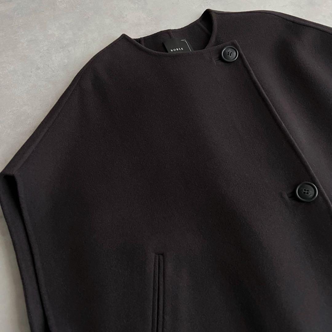 NOBLE MTRリバーポンチョジレ　ブラウン　2022AW ノーブル　カシミヤ