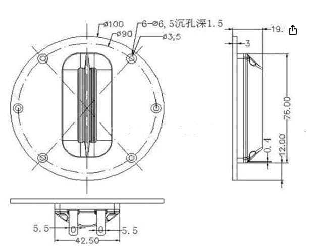 YSANO HIFI 4 インチ リボン ツイーター m0s5820