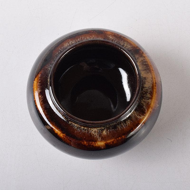 茶道具　桶谷定一作　大海茶入　仕覆付　共箱　C　7882