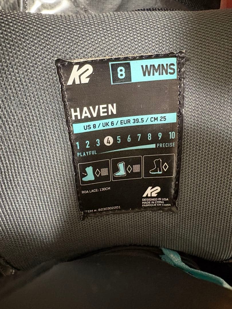 K2 Haven スノーボードブーツ ダイヤル式　24cm 24.5cm