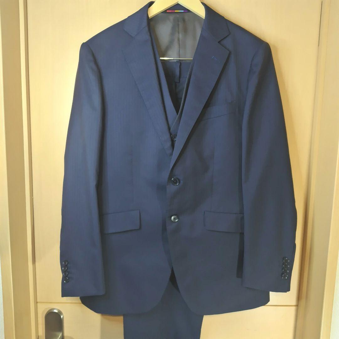 ORIHICA ３ピース スーツ セットアップ ネイビー ストライプ 94AB4