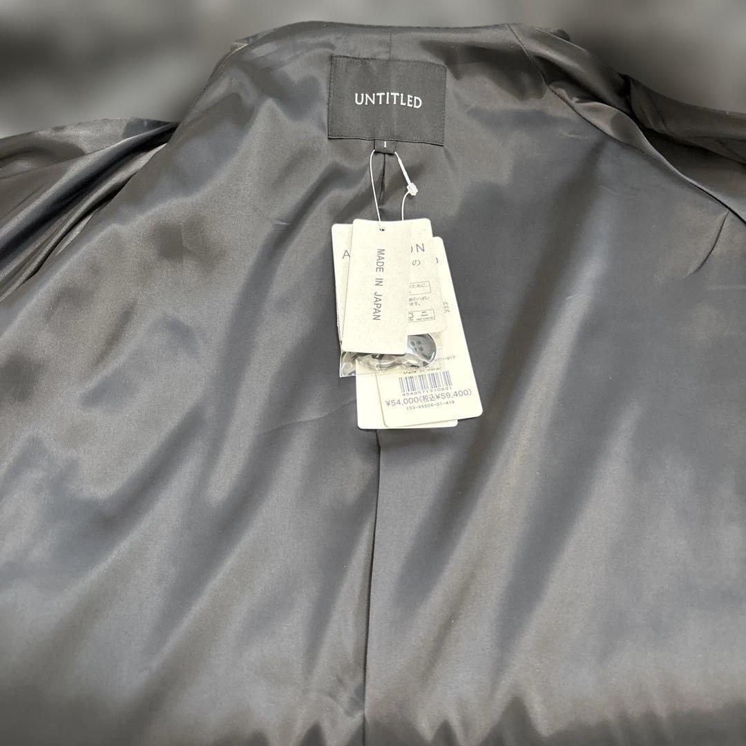 新品未使用　UNTITLED日本製ゆったりミドル丈ヘリンボーンPコート　タグ付き