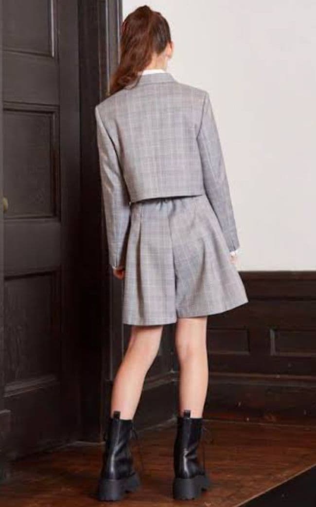 150 ELLE　卒服　グレンチェック　グレー系