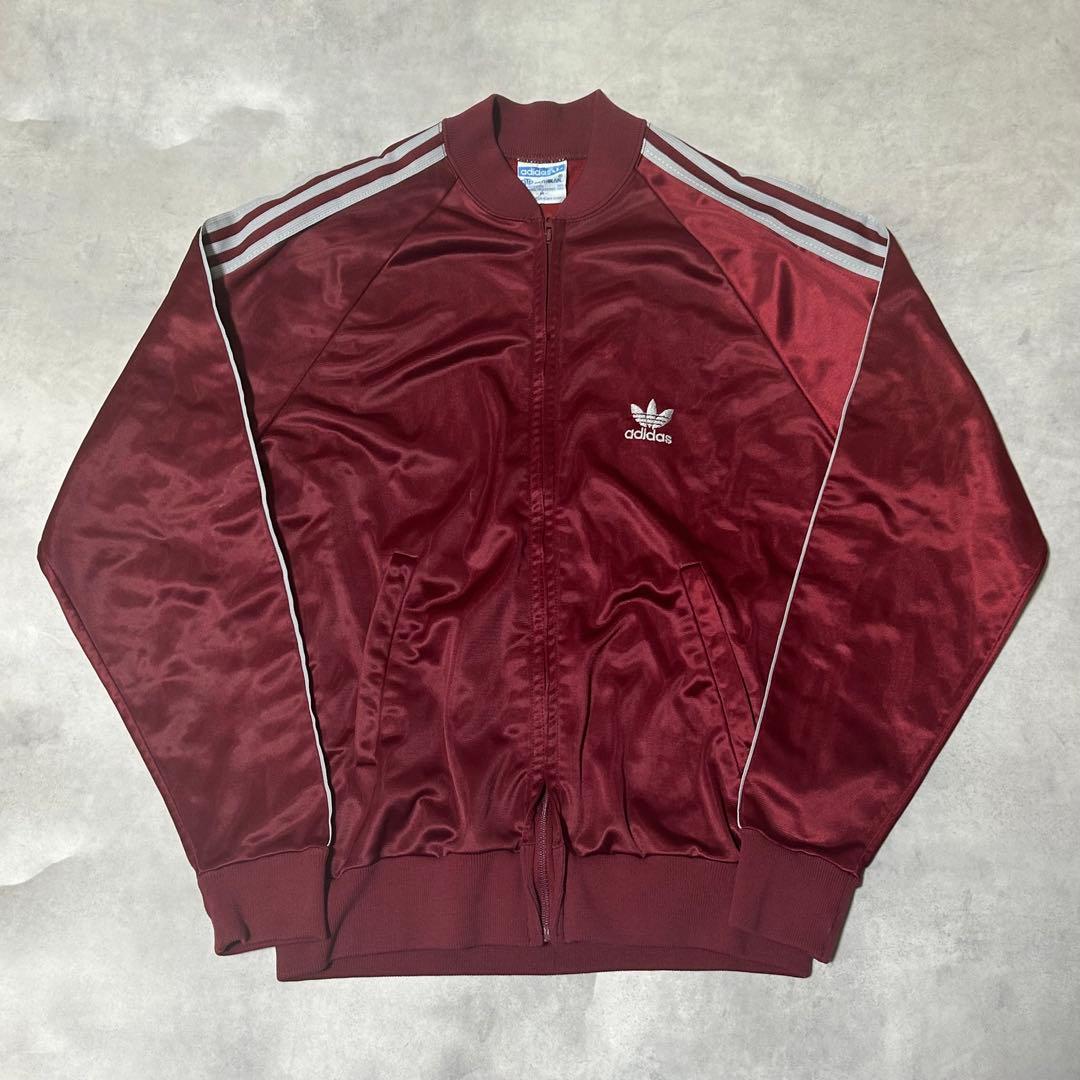 けんけん様80s adidas アディダス トラックジャケット 希少ワインレッド