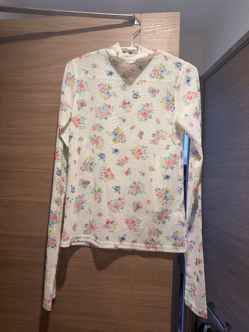 poppy アサギーニョ シースルー 小花柄トップス インナー tシャツ