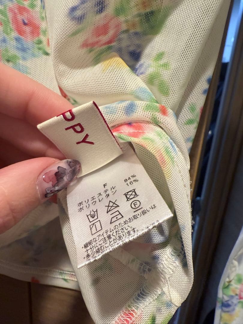 poppy アサギーニョ シースルー 小花柄トップス インナー tシャツ