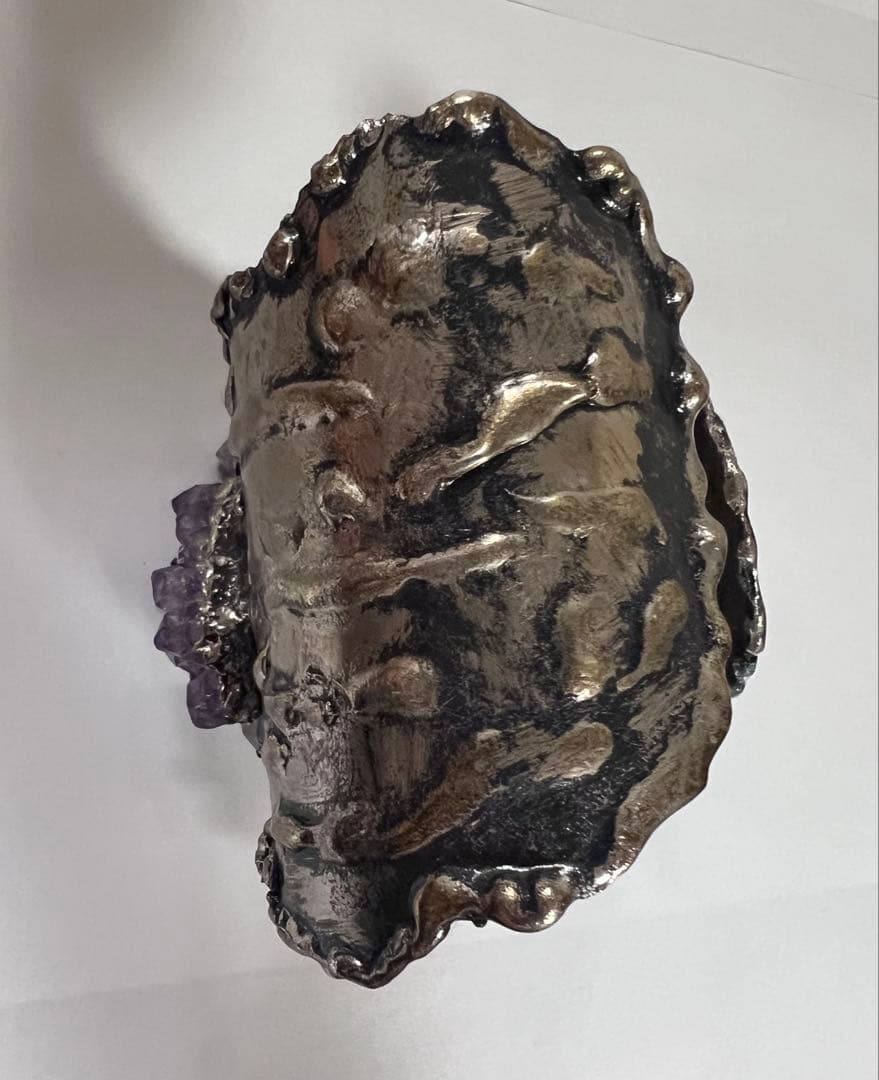 彫金　アメジスト　バングル　ブレスレット