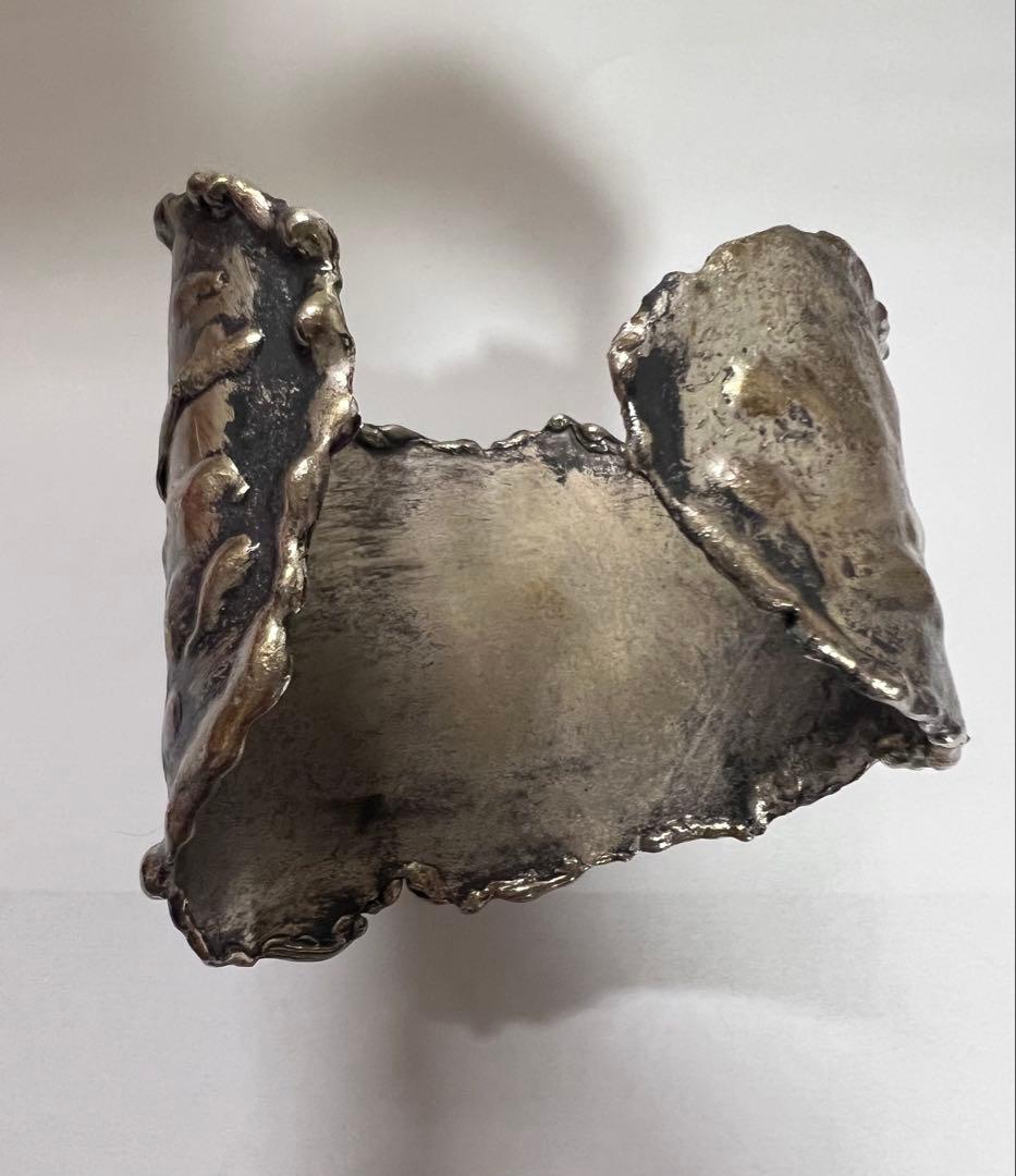 彫金　アメジスト　バングル　ブレスレット