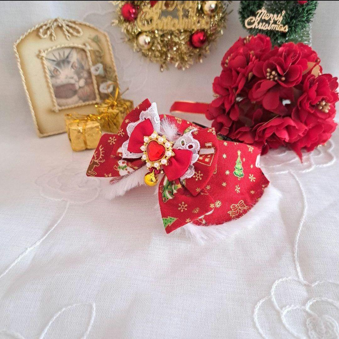 プッチ、クリスマスシリーズ(赤くまさん)わんちゃん猫ちゃん用首輪