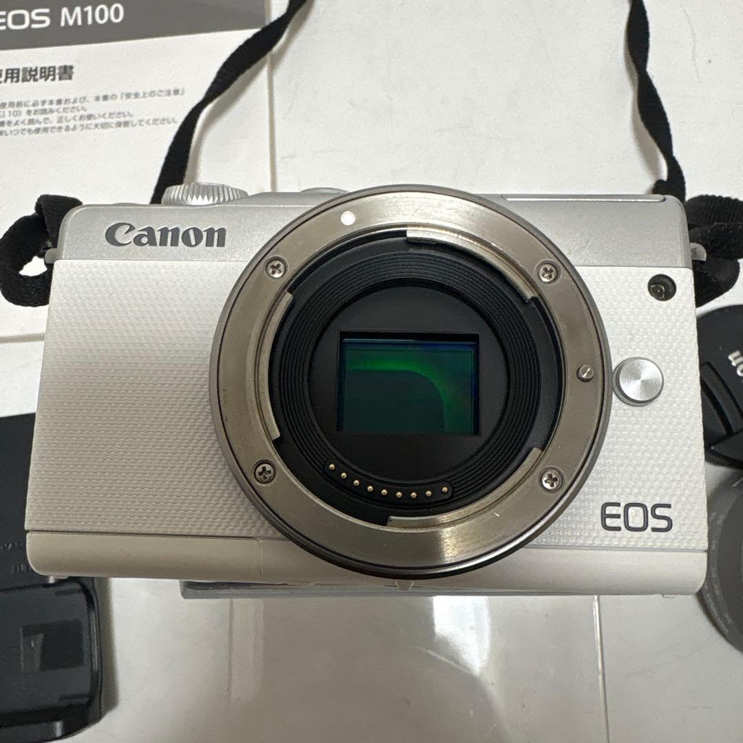 サ*ー様 Canon EOS M100 ホワイト レンズ2点 ミニ三脚 備品あり