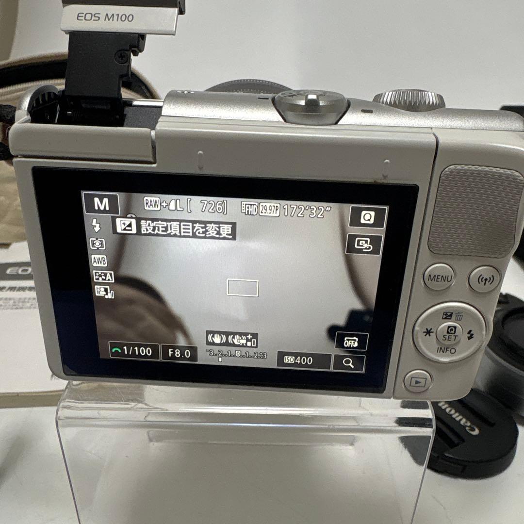 サ*ー様 Canon EOS M100 ホワイト レンズ2点 ミニ三脚 備品あり