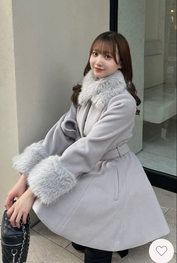 Darich ウエストベルト メルトンコート FL グレー ファー付き 美品