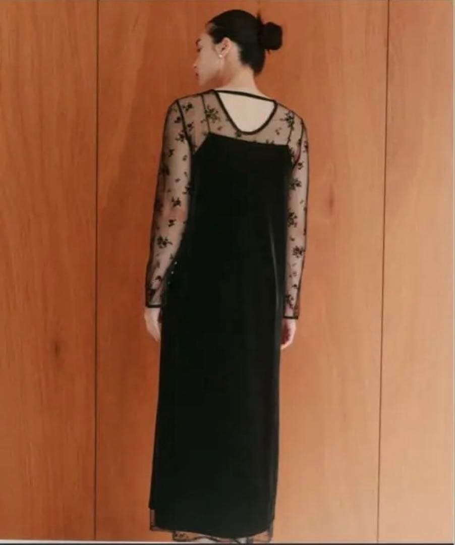 kaene フロッキーベロア2wayドレス　サイズ34