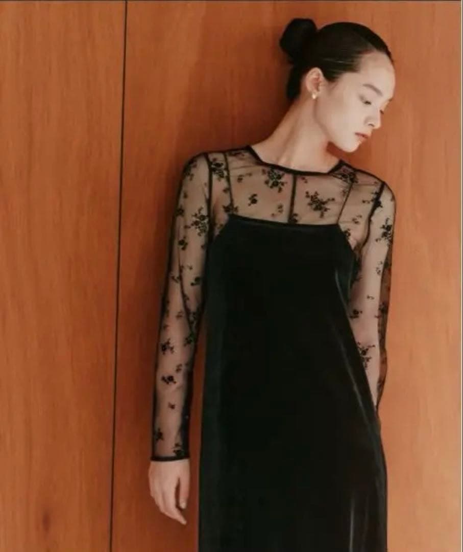 kaene フロッキーベロア2wayドレス　サイズ34