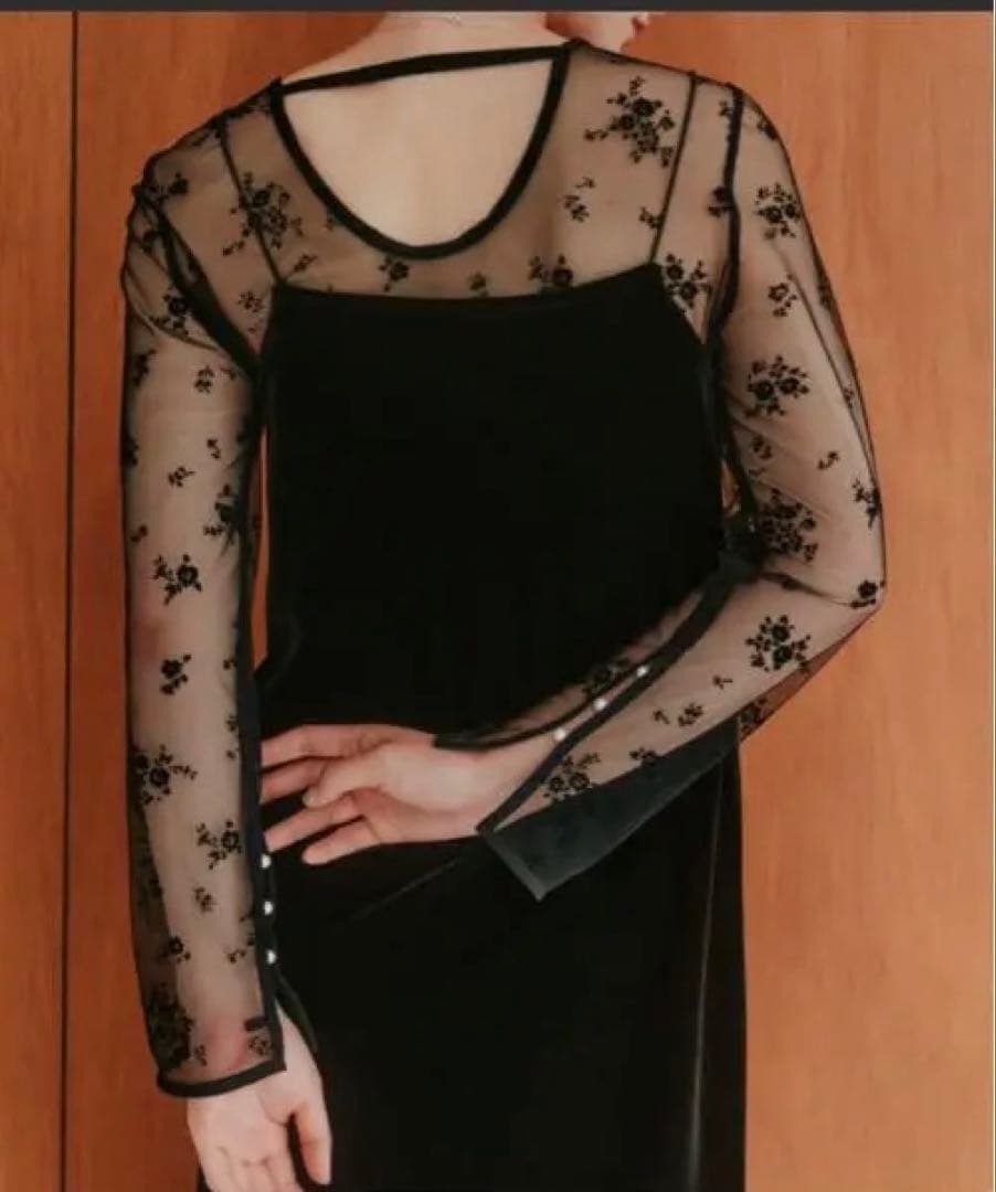 kaene フロッキーベロア2wayドレス　サイズ34